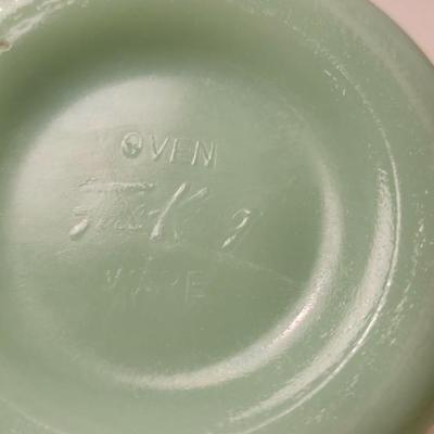 Two Vintage Oven Fire-King Ware Jadeite Green D-Handle Glass Mug