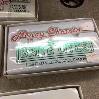 Dept. 56 Accessories Three Signs, Reindeer, and Santa