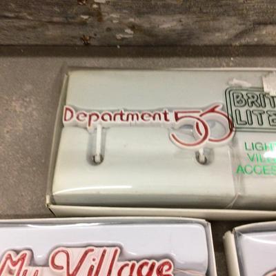 Dept. 56 Accessories Three Signs, Reindeer, and Santa