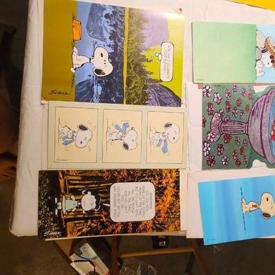 Original Vintage lot "Peanuts" Charlie Brown. Books posters cards etc