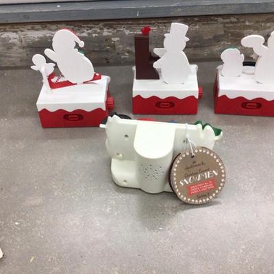 Hallmark Talking Snowmen Set of Three and A Group of Snowmen.