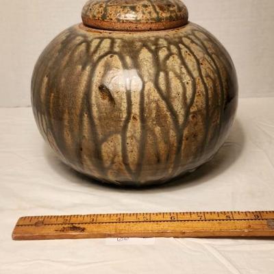 Stoneware Art Pottery Jar with lid by Scot Detty