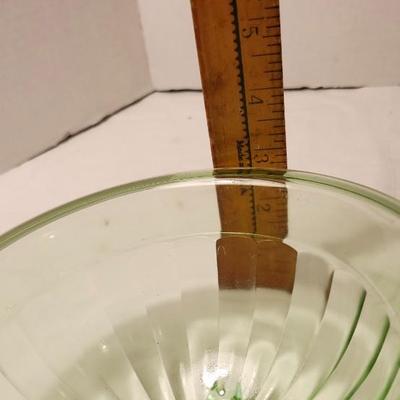 Vintage Uranium Glass lot, with 2 Paneled Bowl and 8 inches plates