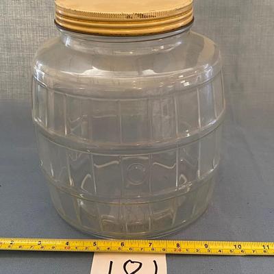Vintage Barrel Jar and Lid