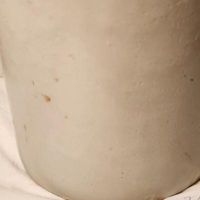 Antique Stoneware Crock With Blue Flowers