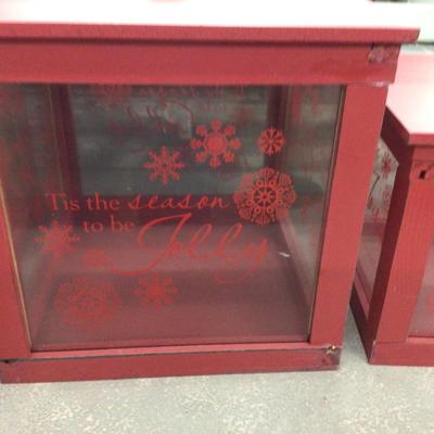 Stackable Set Of Three Wood and Glass Decorative Boxes