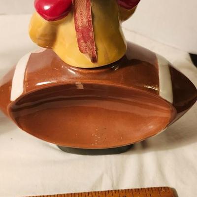 JIM BEAM EMPTY FOOTBALL DECANTER REPUBLICAN ELEPHANT & DEMOCRATIC DONKEY