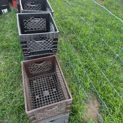 Plastic Milk Storage Crates 12 Reg size, 2 large