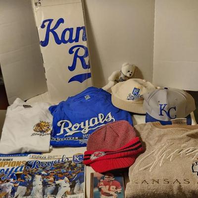 Kansas City Chiefs and Kansas City Royals sports memorabilia lot