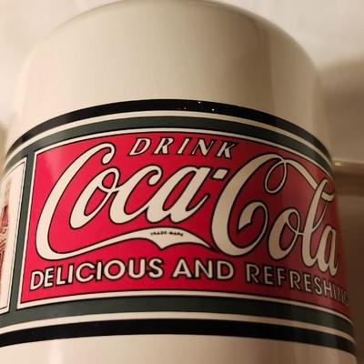 Coca Cola Porcelain Colander and salt and pepper shakersWith Drink Coke Delicious And Refreshing Logo