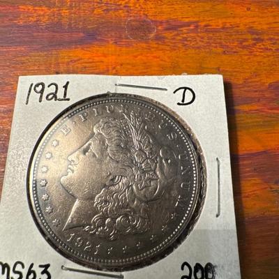 1921 D MORGAN MS63 US COIN SILVER