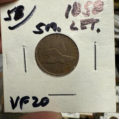 1858 flying eagle small letters VF 20