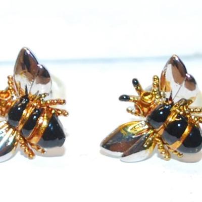 Black Wasp Earrings ( ½") with Post Attachment