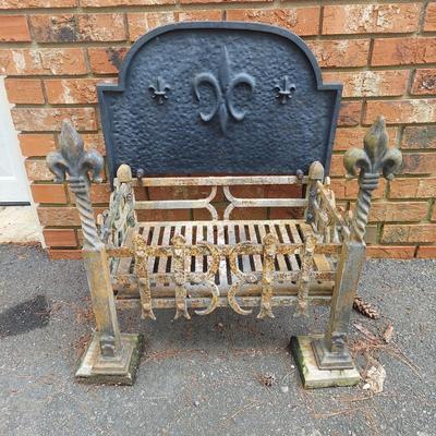 Cast Iron Fire Grate with Backplate (Y-BBL)