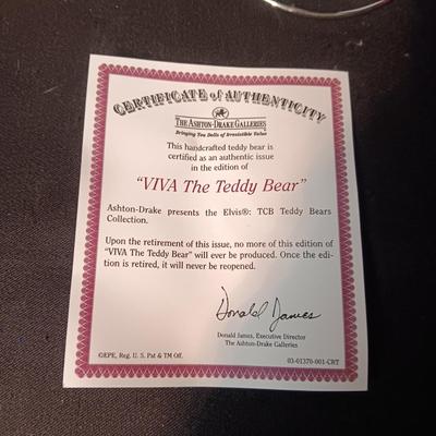 ELVIS PRESLEY "VIVA THE TEDDY BEAR" W/COA