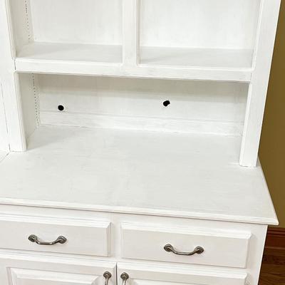 Custom Built ~ Farmhouse White Solid Wood Wall Unit # 2 ~ *Read Details