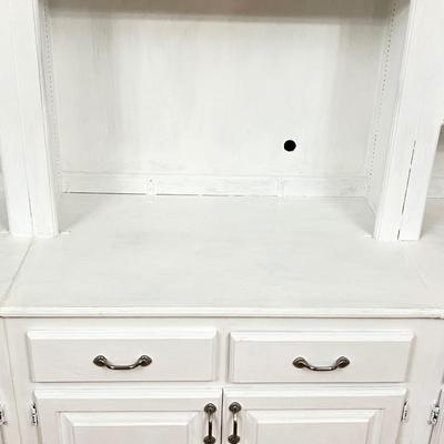 Custom Built ~ Farmhouse White Solid Wood Wall Unit # 2 ~ *Read Details