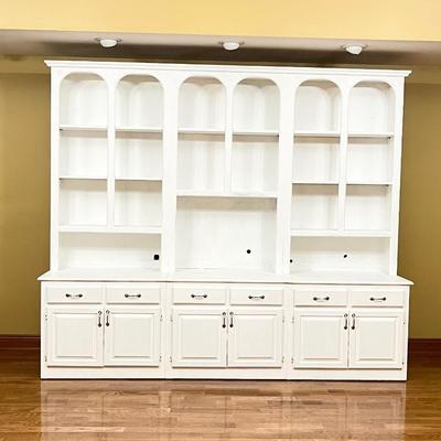 Custom Built ~ Farmhouse White Solid Wood Wall Unit # 2 ~ *Read Details
