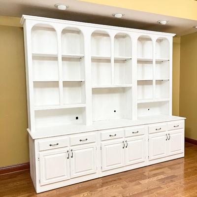 Custom Built ~ Farmhouse White Solid Wood Wall Unit # 2 ~ *Read Details