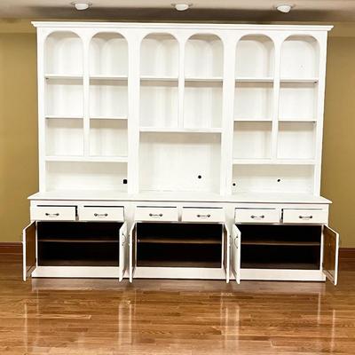 Custom Built ~ Farmhouse White Solid Wood Wall Unit # 2 ~ *Read Details