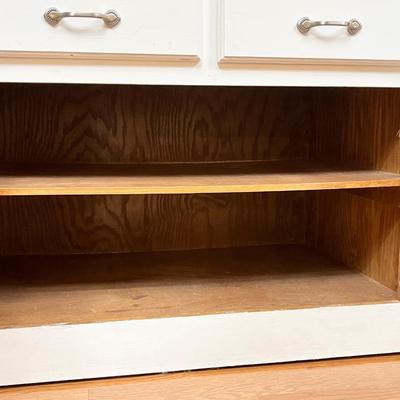 Custom Built ~ Farmhouse White Solid Wood Wall Unit # 2 ~ *Read Details