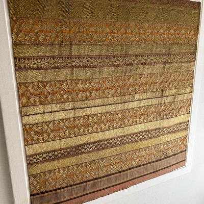 Gold thread framed wall hanging