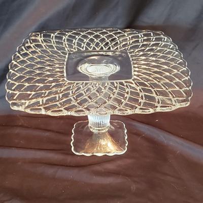 Two Decorative Glass Cake Stands (LR-KD)