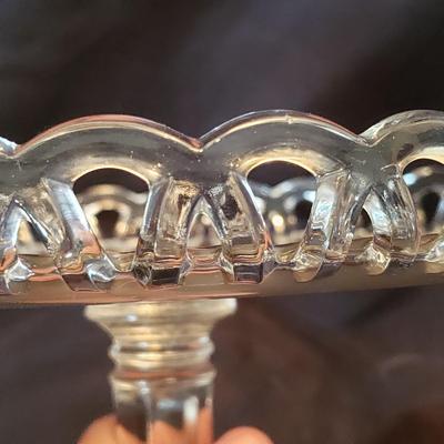 Two Decorative Glass Cake Stands (LR-KD)