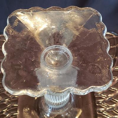 Two Decorative Glass Cake Stands (LR-KD)