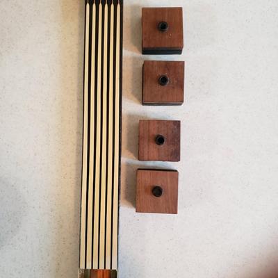 MCM Teak & Iron Candlesticks