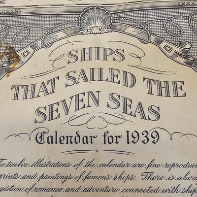 1939 Seven Seas Ships Wall Calendar (WS-JS)