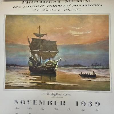 1939 Seven Seas Ships Wall Calendar (WS-JS)