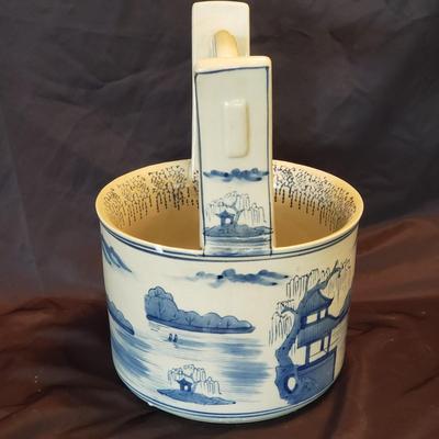 Asian Blue Pottery Pot and Small Lamp (LR-KD)