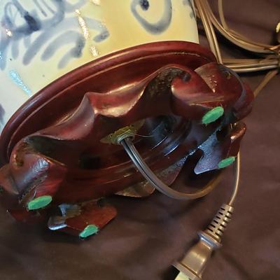 Asian Blue Pottery Pot and Small Lamp (LR-KD)