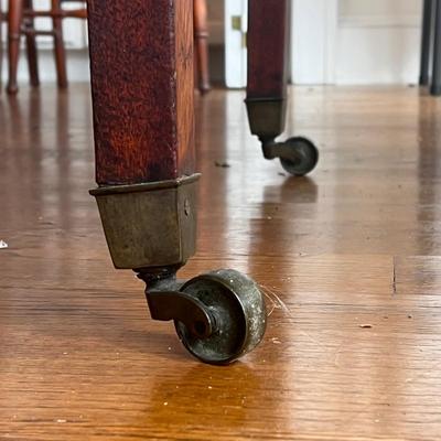 Vintage Wooden Drop Leaf Table on Casters (LR-DZ)