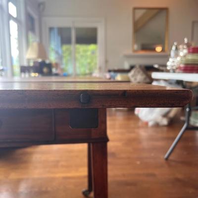 Vintage Wooden Drop Leaf Table on Casters (LR-DZ)