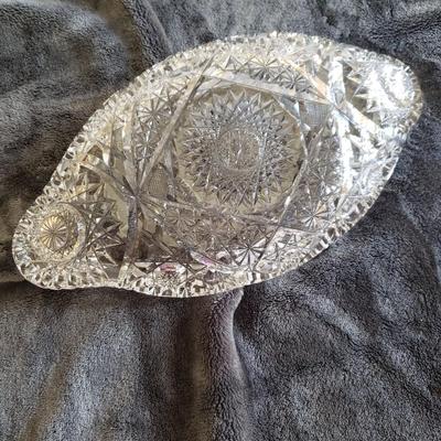 Vintage Brilliant Cut Crystal Serving Dish