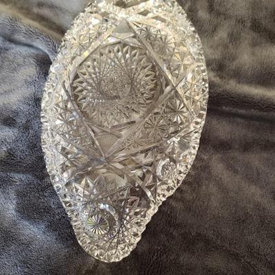 Vintage Brilliant Cut Crystal Serving Dish