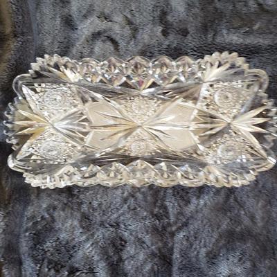 Vintage Brilliant Cut Crystal Serving Dish