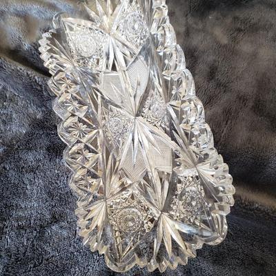 Vintage Brilliant Cut Crystal Serving Dish