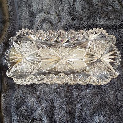 Vintage Brilliant Cut Crystal Serving Dish