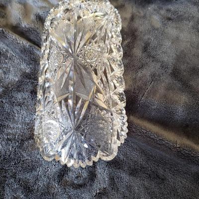 Vintage Brilliant Cut Crystal Serving Dish