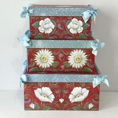 Decorative Storage Containers ~ Set Of Three (3)