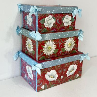 Decorative Storage Containers ~ Set Of Three (3)