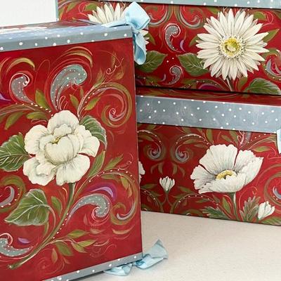 Decorative Storage Containers ~ Set Of Three (3)
