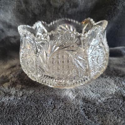 Cut Glass Sugar, Compote & Saucer