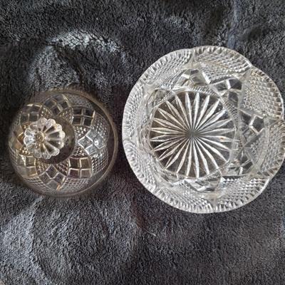 Cut Glass Sugar, Compote & Saucer