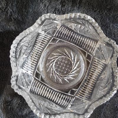 Cut Glass Sugar, Compote & Saucer