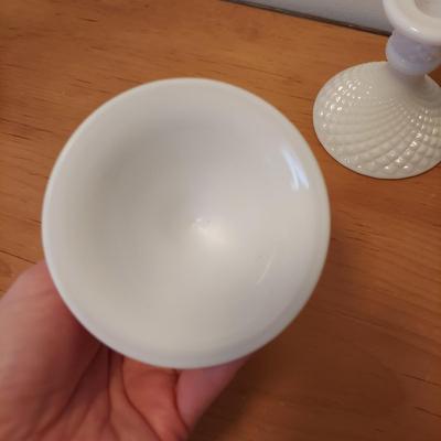 Milk Glass Vase w/ Candlesticks (B2-BBL)