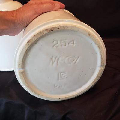 Three McCoy White Pottery Cookie Jars (LR-KD)